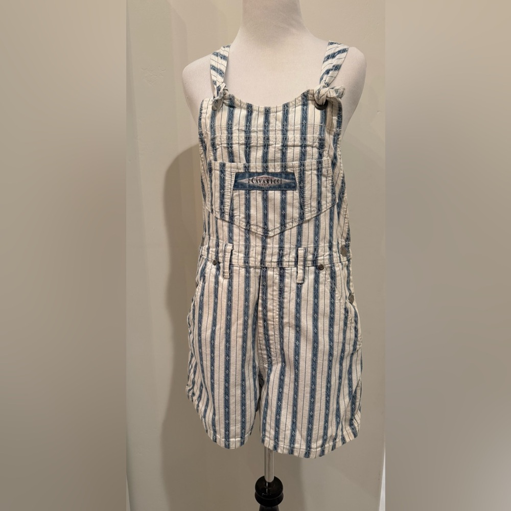 Z. Cavaricci Blue and White Striped Overalls Retro 90’s